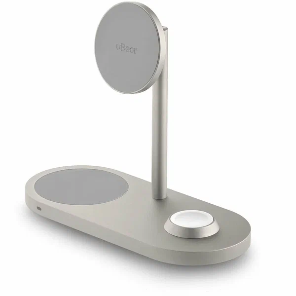 Беспроводное зарядное устройство Stage 3in1 Magnetic wireless charger, серый