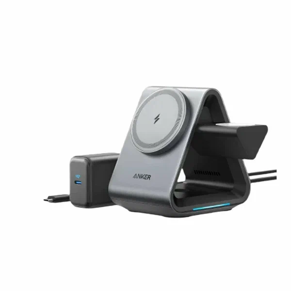 Зарядное устройство Anker 737 MagGo (станция 3 в 1) Qi2, Черный