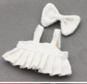 Одежда Labubu платье с бантом белое