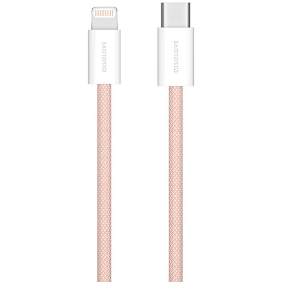 Кабель Type-C/Lightning Xiaomi (Mi) SOLOVE 100 см 20W PD 3А , высокопрочная ABS+ оплетка (DW6) Pink