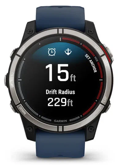 Умные часы Garmin Quatix 7 Wi-Fi, черный/голубой