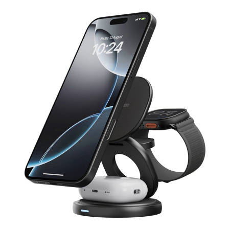 Беспроводное СЗУ Energea Bazic GoMag GYRO, 3-in-1 magnetic foldable 360 rotating Qi2.2 25W Gun