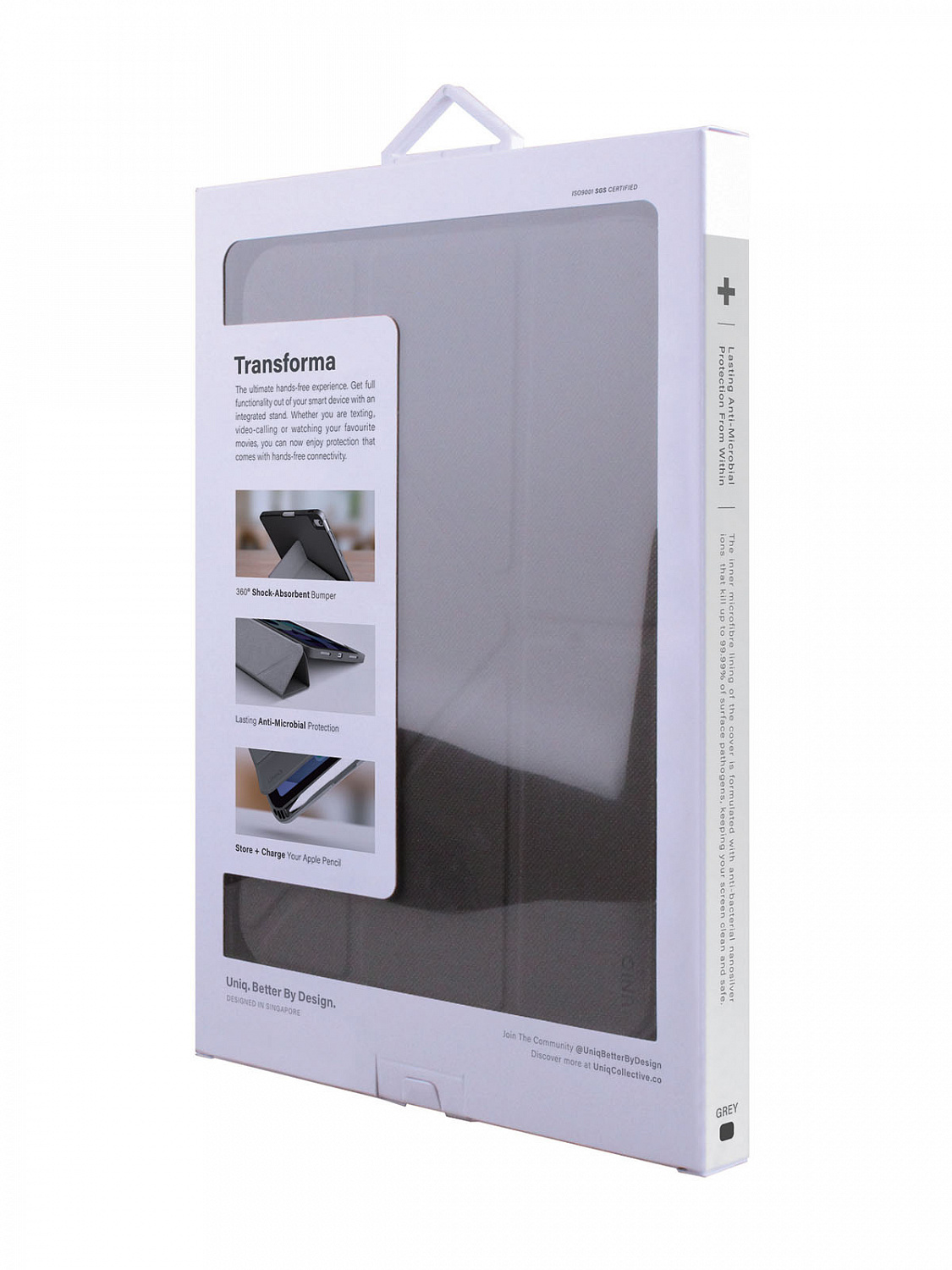 Чехол Uniq для iPad Mini 6 (2021) Transforma Anti-microbial Black