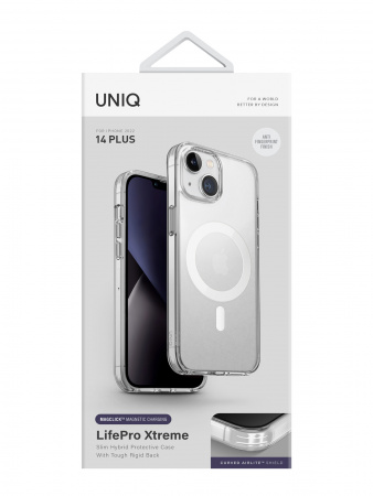 Uniq для iPhone 14 Plus чехол Lifepro Xtreme AF Frost Clear (MagSafe)