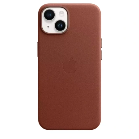 Чехол на iPhone 14 Plus Leather Case brown