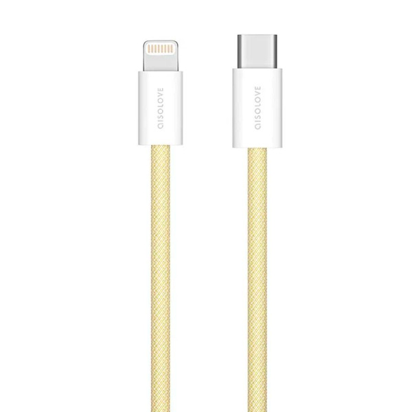 Кабель Type-C/Lightning Xiaomi (Mi) SOLOVE 100 см 20W PD 3А , высокопрочная ABS+ оплетка (DW6) Yellow