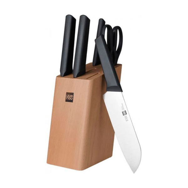Набор ножей с подставкой Youth Edition Kitchen Stainless Steel Knife Set 6in1 (HU0057)