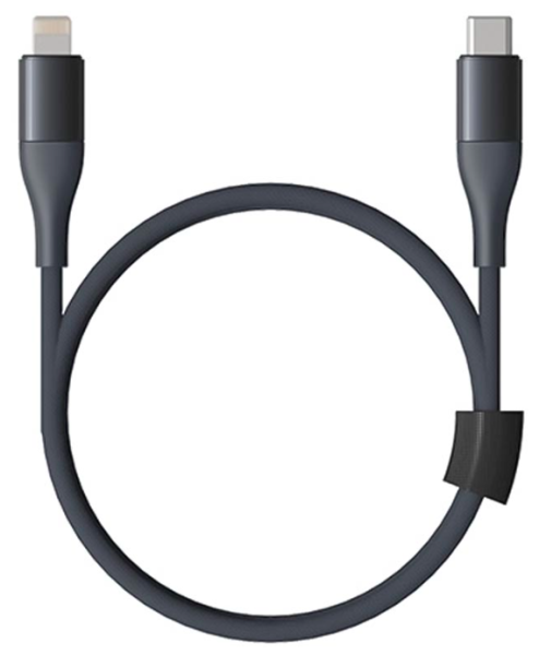 Кабель Type-C/Lightning Xiaomi (Mi) SOLOVE 100 см 20W PD 3А нейлоновая оплетка (DW5 Dark Grey),темно-серый