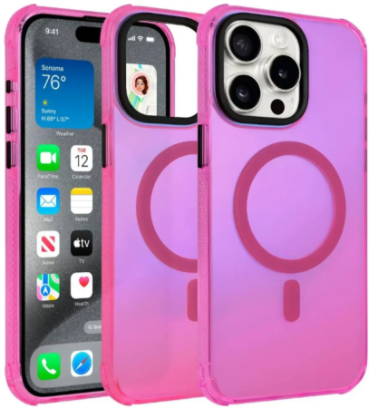 Чехол накладка iPhone 15 Pro 6.1" Gurdini Asty Series with Magsafe Rose Red