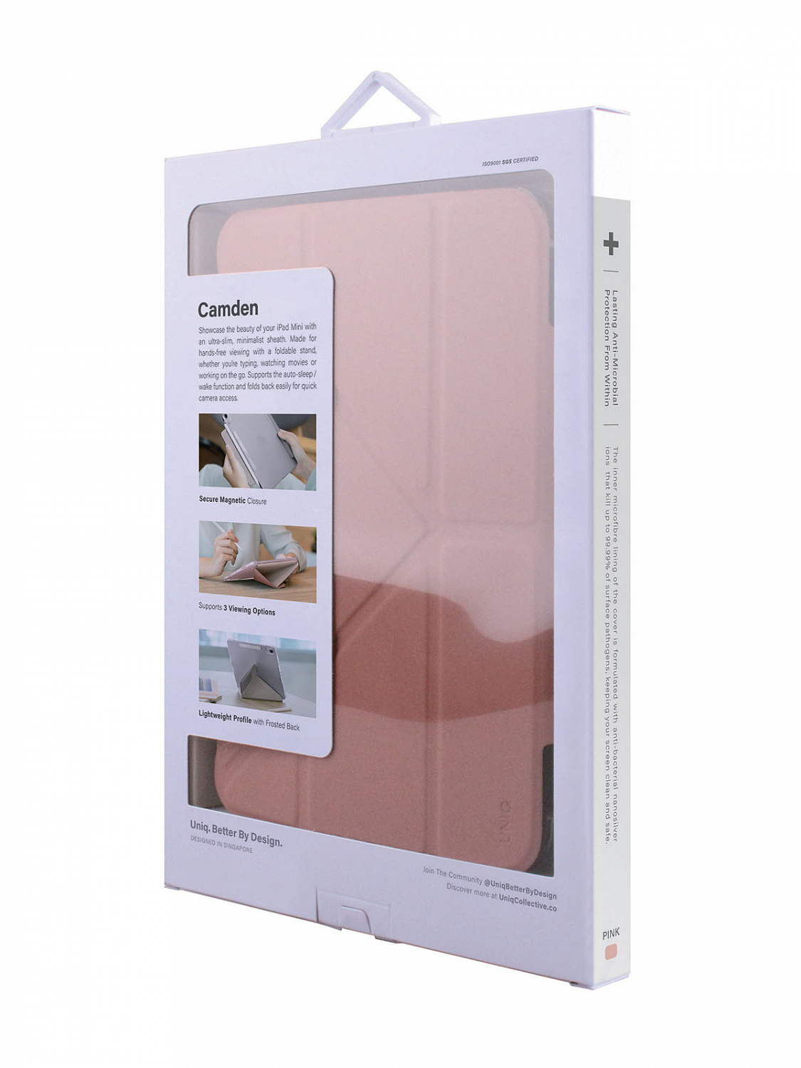 Чехол Uniq для iPad Mini 6 (2021) Camden Anti-microbial Pink