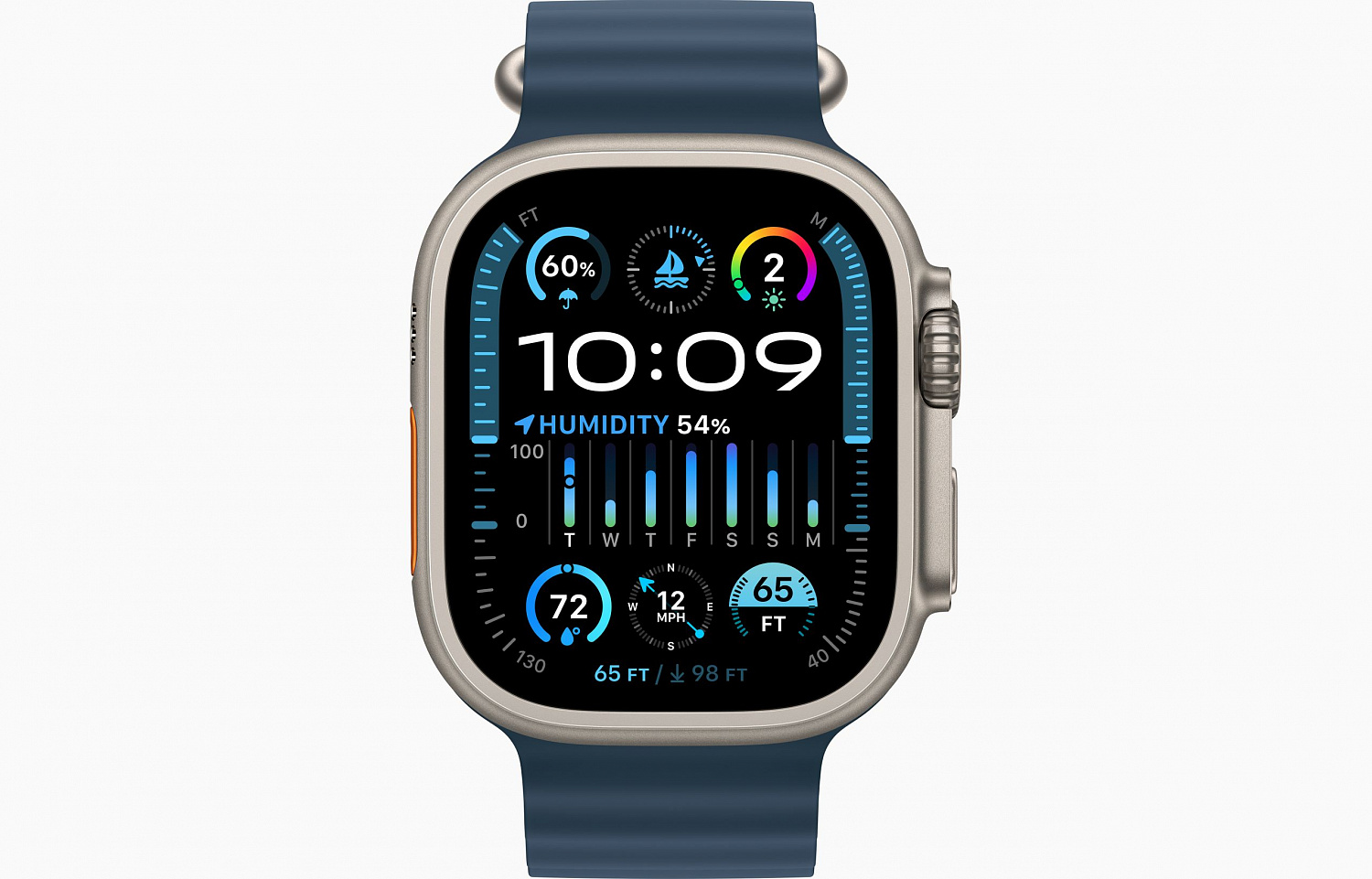 Apple Watch Ultra 2 Titanium Case with Blue Ocean Band