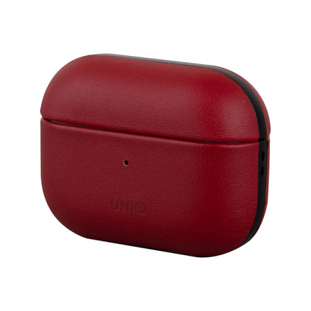 Чехол Uniq для Airpods Pro Terra Genuine Leather Red