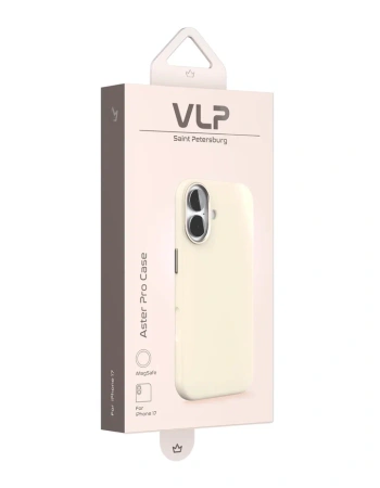 Чехол защитный VLP Aster Pro Case с MagSafe для iPhone 17, белый