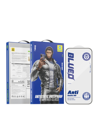 Стекло защитное BlueO iPhone 17 Pro/17/16 Pro, Narrow border Anti-Static Black