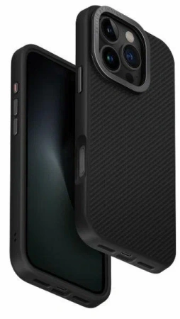 Чехол Uniq для iPhone 16 Pro KEVA Max Kevlar with Camera stand Black (MagSafe)