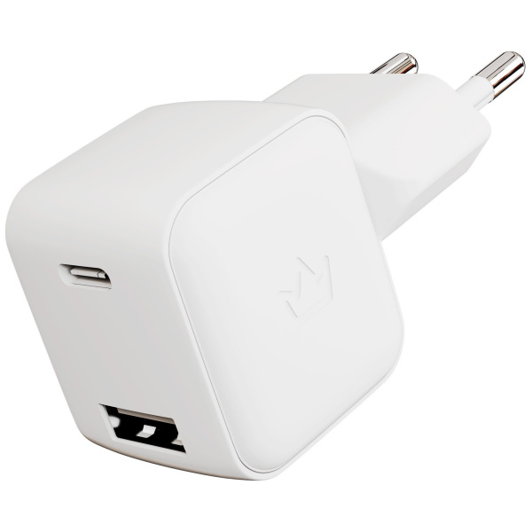 Сетевое зарядное устройство VLP G-Charge 20Вт USB-C+USB-A, PD, QC, белый