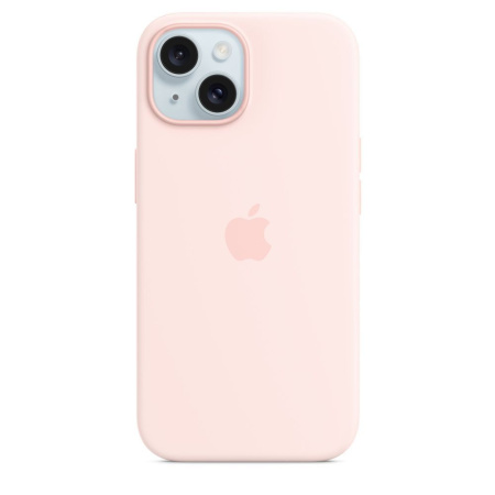 Чехол накладка для iPhone 15 Plus 6.7" Silicone Case with Magsafe Light Pink