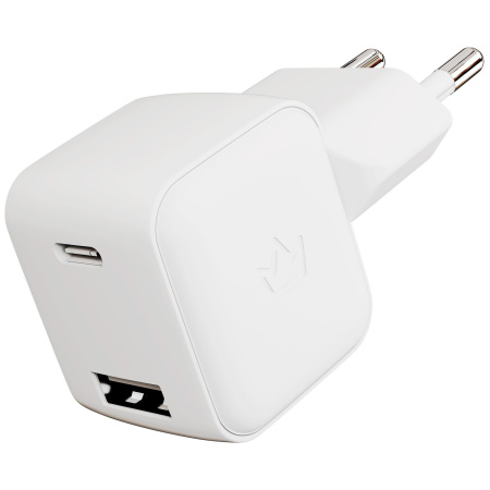 Сетевое зарядное устройство VLP G-Charge 20Вт USB-C+USB-A, PD, QC, белый