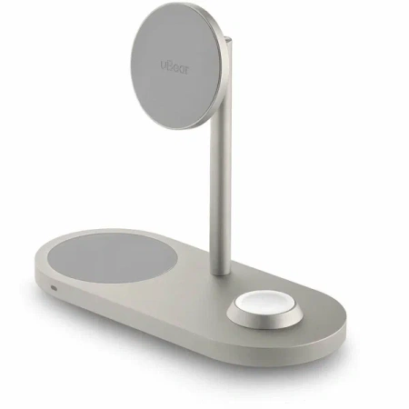 Беспроводное зарядное устройство Stage 3in1 Magnetic wireless charger, серый