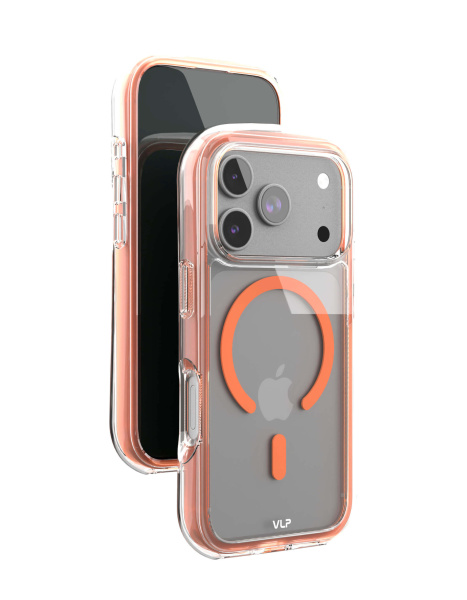 Чехол защитный VLP Bubble Case с MagSafe для iPhone 17 Pro, оранжевый