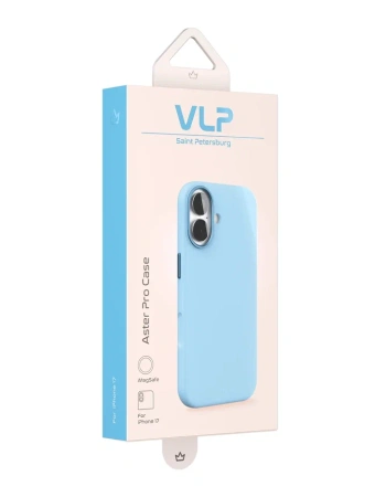 Чехол защитный VLP Aster Pro Case с MagSafe для iPhone 17, голубой