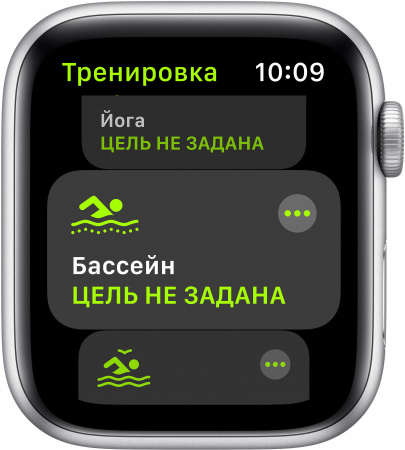 Apple Watch SE (2-nd gen), 44 mm, Корпус из алюминия серебристого цвета, спортивный ремешок белый