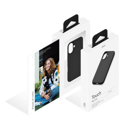Чехол защитный uBear Touch Mag Case для iPhone 17, MagSafe, силикон, софт-тач, Черный