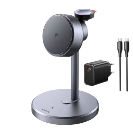 Беспроводная зарядка Mcdodo 3in1 MagQ Qi2 Wireless Charging Stand (15W+5W+2.5W) CH-2462 Black