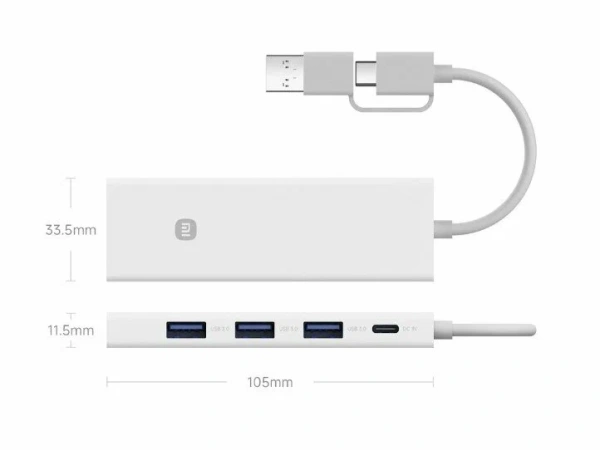 Разветвитель Xiaomi USB 3.0 XMSTFXQ01YM белый