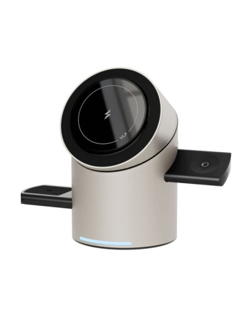 Беспроводное зарядное устройство VLP Tower Power 3 in 1 для Apple, натуральный титан