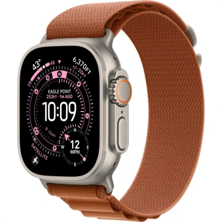 Apple Watch Ultra 3 Natural Titanium Case with Terra Cotta Alpine Loop Small