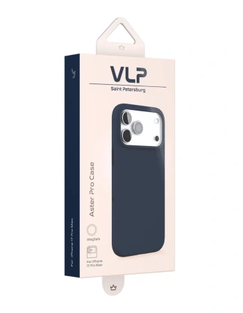 Чехол защитный VLP Aster Pro Case с MagSafe для iPhone 17 ProMax, темно-синий