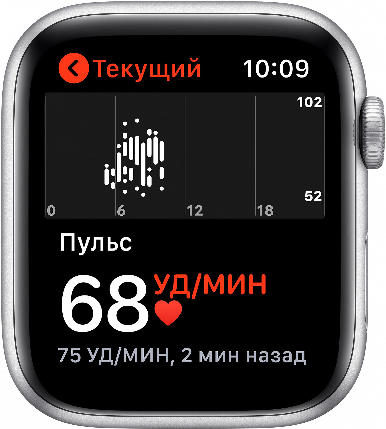Apple Watch SE (2-nd gen), 44 mm, Корпус из алюминия серебристого цвета, спортивный ремешок белый