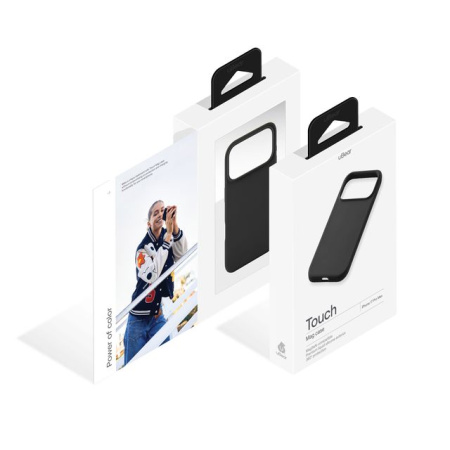 Чехол защитный uBear Touch Mag Case для iPhone 17 Pro Max, MagSafe, силикон, софт-тач, Черный