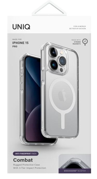 Uniq для iPhone 15 чехол Combat AF White (MagSafe)