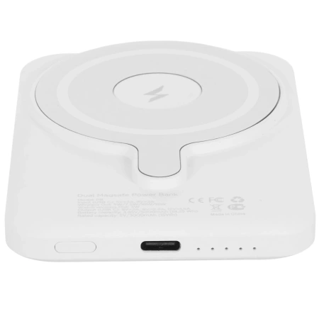 Аккумулятор внешний VLP Dual Magsafe PowerBank 5000 mAh, 3A, USB-C, белый