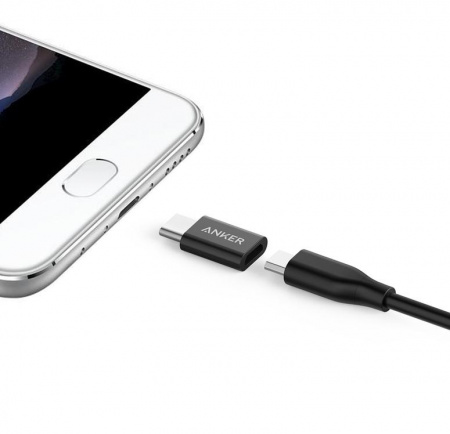 Разветвитель Anker Powerline USB-C to Micro USB Female Adapter Black*2