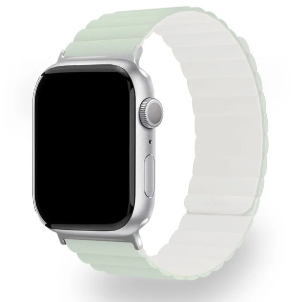 Ремешок магнитный силиконовый uBear Mode для Apple Watch, S/M, шалфей/бежевый