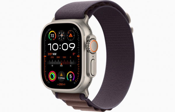 Apple Watch Ultra 2 Titanium Case with Indigo Alpine Loop Small