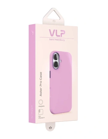 Чехол защитный VLP Aster Pro Case с MagSafe для iPhone 17, лавандовый