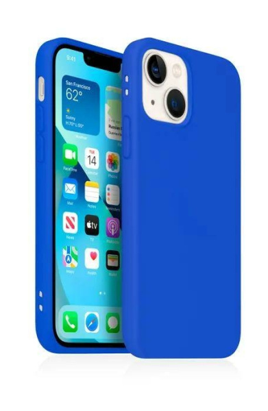 Чехол накладка iPhone 13 6.1" Gurdini Soft lux силикон Синий