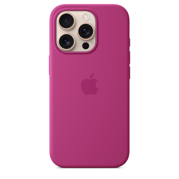 Чехол накладка для iPhone 16 Pro 6.3" Silicone Case (Button/Magsafe) Fuchsia