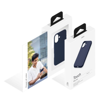 Чехол защитный uBear Touch Mag Case для iPhone 17, MagSafe, силикон, софт-тач, Темно-синий