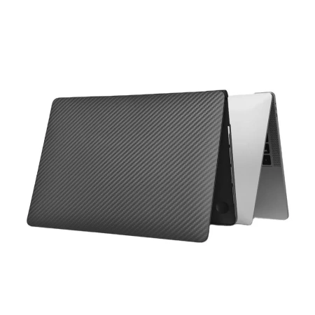 Чехол накладка Gurdini для Macbook Air 13.6" M2/M3/M4 пластик под карбон черный