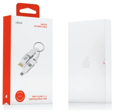 Кабель uBear Life Switch Key Ring Cable 6 in 1, белый