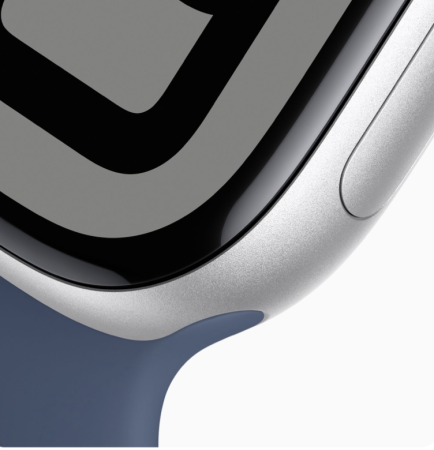 Apple Watch S10, 42 mm, корпус из алюминия серебристого цвета, спортивный ремешок синего цвета