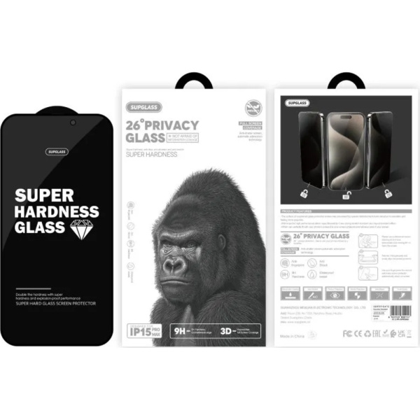 Защитное стекло AceGlass Антишпион for iPhone 16Pro/17