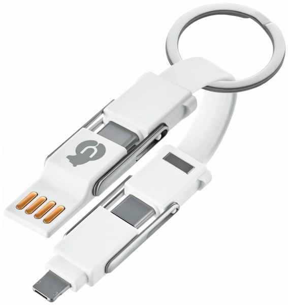 Кабель uBear Life Switch Key Ring Cable 6 in 1, белый