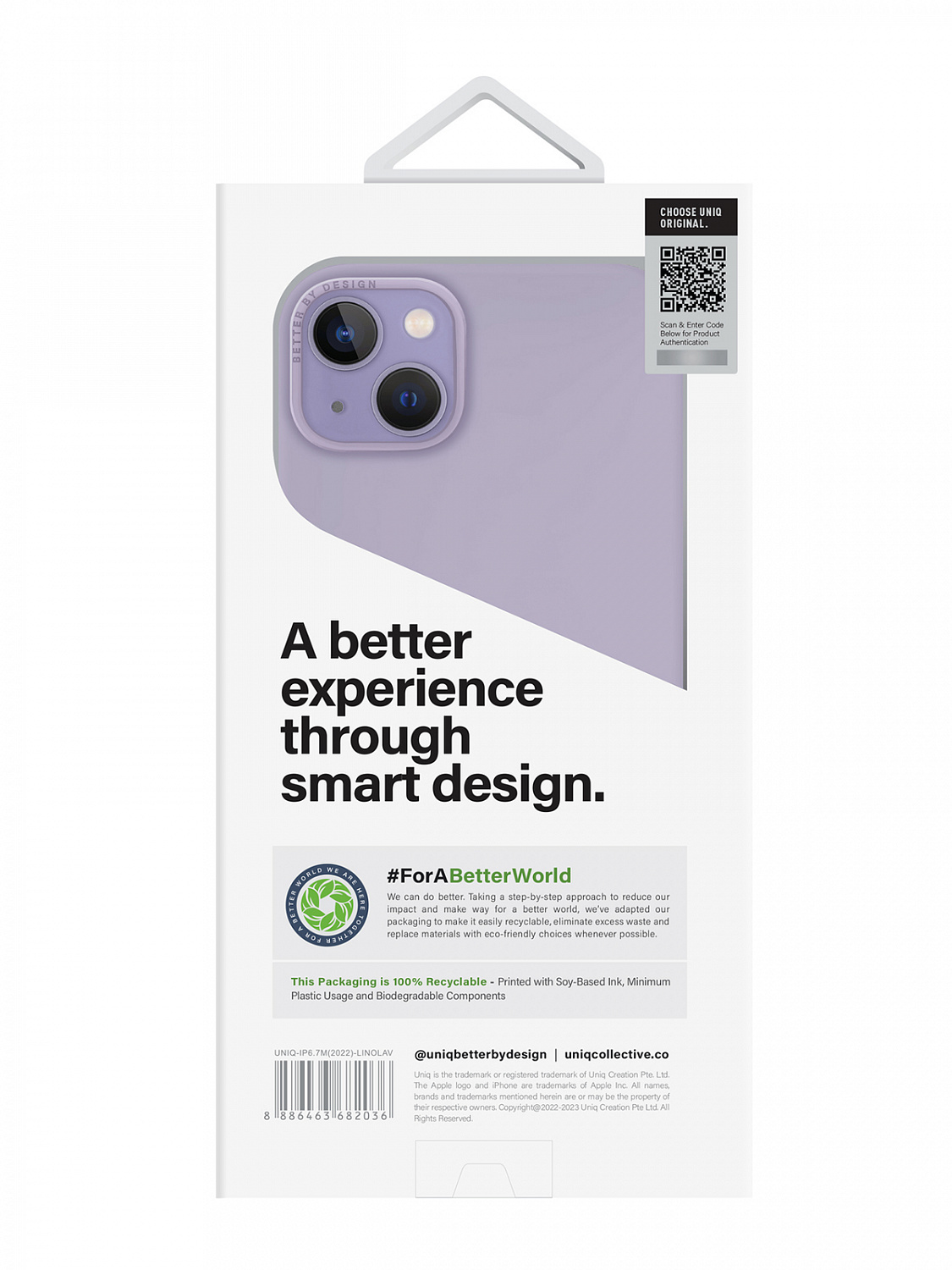 Uniq для iPhone 14 Plus чехол LINO Lavender