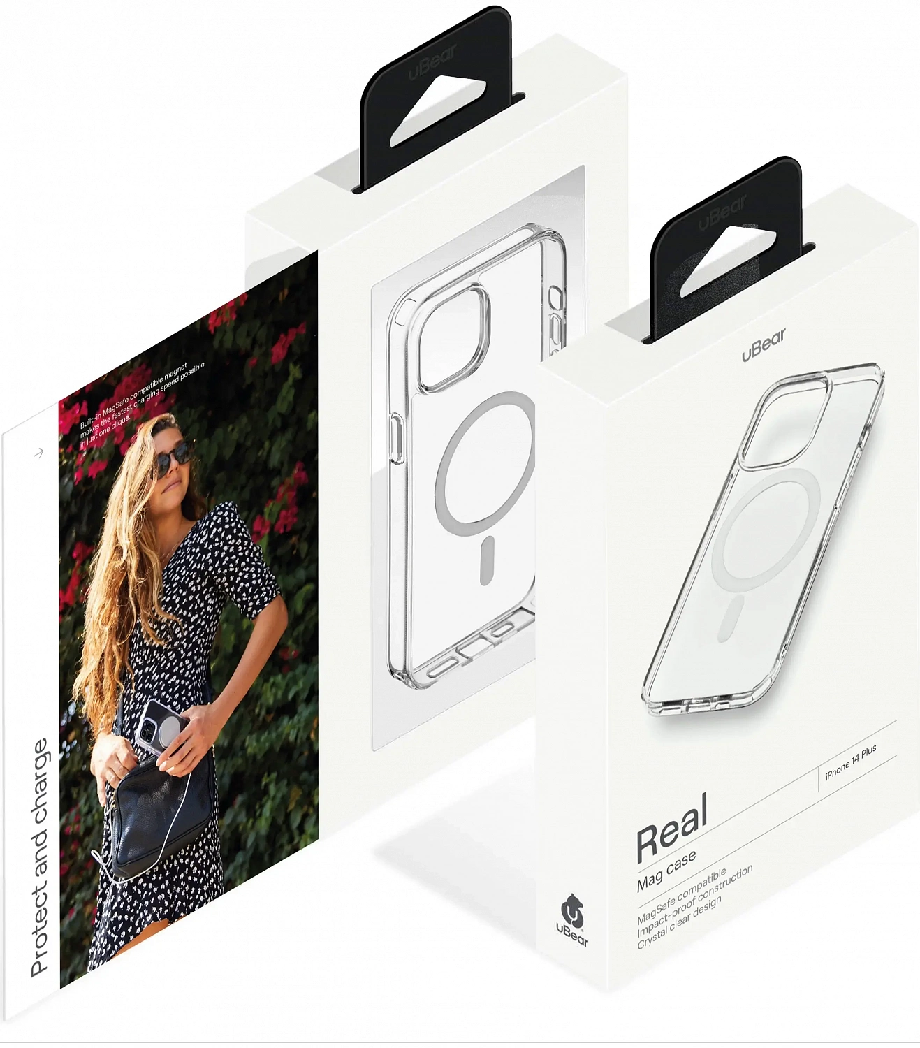 Чехол защитный uBear Real Mag Case для iPhone 14 Plus, MagSafe совместимый, усиленный